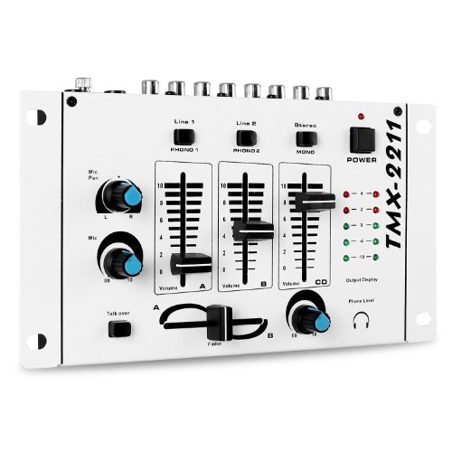 Auna TMX-2211 Table de mixage 2/3 canaux blanc