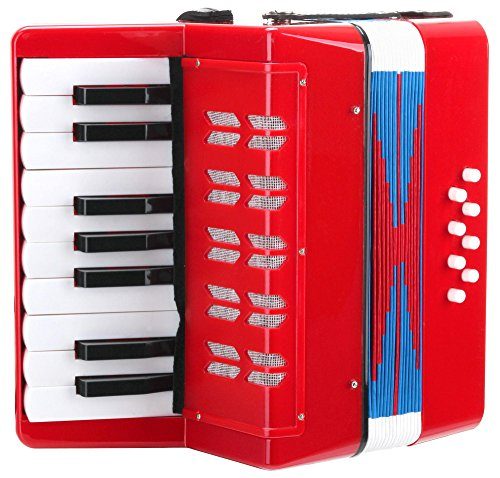 Classic cantabile 00037968 bambino rosso accordéon pour enfant 17 touches, 8 basses, sangle réglable rouge-épaules