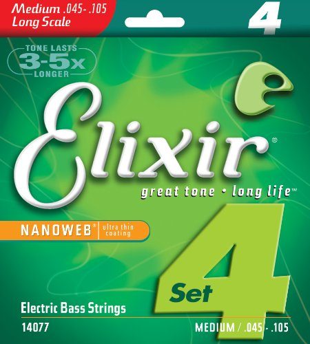 Elixir CEL 14077 Corde pour Guitare Basse nanoweb M 45-105