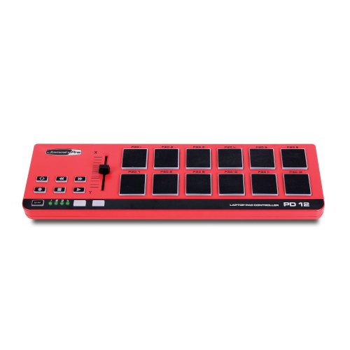 Jammin Pro PD-12 Sampler séquenceur en contrôle MIDI (12 drumpads programmables, Plug & Play PC WINDOWS et MAC) - Rouge – Image 3