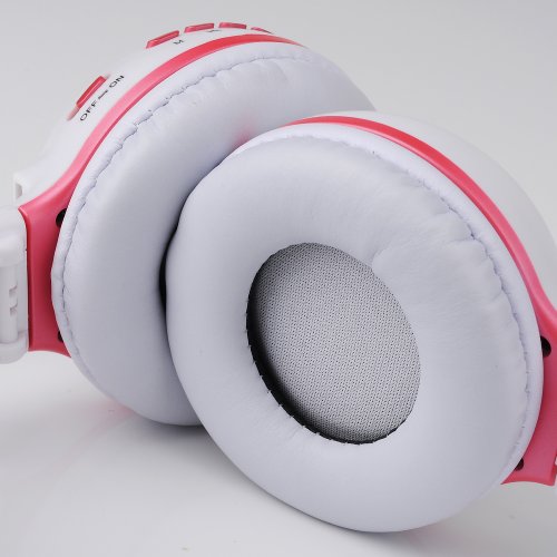Patuoxun Casque audio sans fil/Casque stéréo sans fil numérique Lecteur MP3 SD/ TF Radio FM Musique/charge de la batterie-led écran/Hi-Fi son-wireless Stereo Headphone MP3 Player SD/TF - Blanc et Rose – Image 7