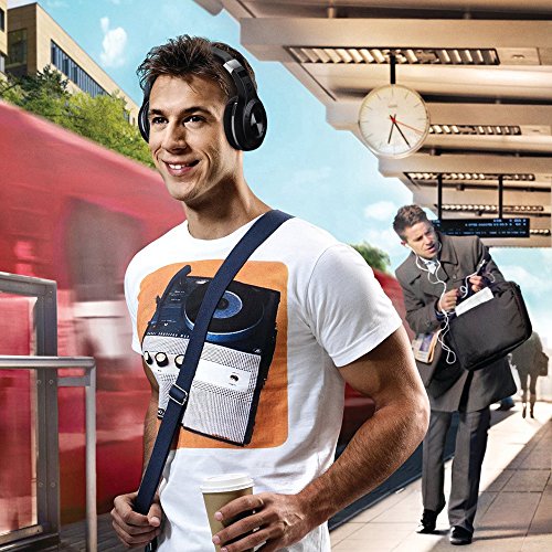 Patuoxun stéréo Oreillette Bluetooth 4.1 sans fil A2DP - Casque Microphone à l'intérieur Émission de Musique via Micro-SD/FM Radio - Hifi Haute qualité sonore pour pour iPhone, iPad, iPod, Samsung Galaxy, Tablet, PC et d'autres appareils Bluetooth - Rouge – Image 6