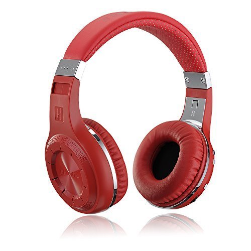 Patuoxun stéréo Oreillette Bluetooth 4.1 sans fil A2DP - Casque Microphone à l'intérieur Émission de Musique via Micro-SD/FM Radio - Hifi Haute qualité sonore pour pour iPhone, iPad, iPod, Samsung Galaxy, Tablet, PC et d'autres appareils Bluetooth - Rouge