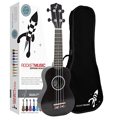 Rocket US10R-BK Ukulélé soprano traditionnel Noir