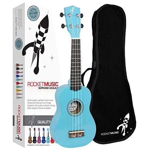 Rocket US10R-BL Ukulélé soprano traditionnel Bleu