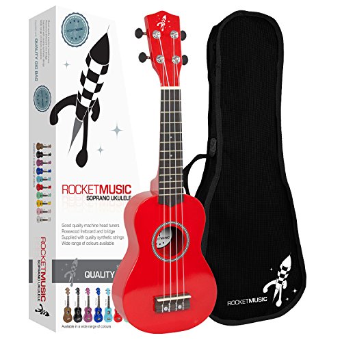 Rocket US10R-RD Ukulélé soprano traditionnel Rouge