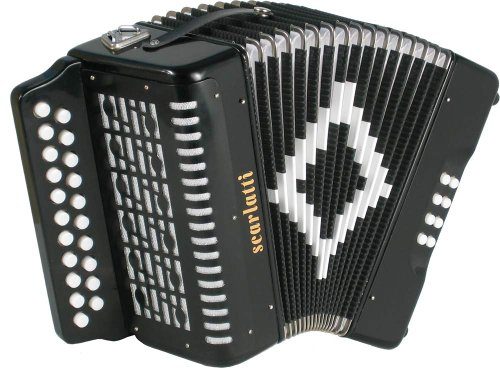 Scarlatti 8B/21K D/G Mélodéon en Ré/Sol 2 Rangées Noir