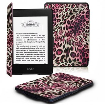 Semoss-Lopard-Coque-Housse-Etui-en-Cuir-pour-Kindle-Paperwhite-6-Smart-Cover-fermeture-magntique-avec-mise-en-veille-automatique-Rose-0