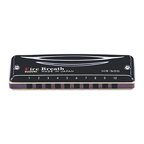 Suzuki MR500A Fire Breath Harmonica diatonique en la 10 trous Noir