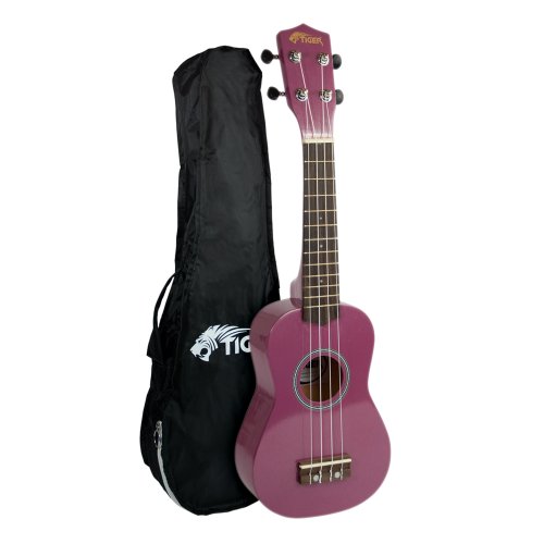 Tiger UKE7-PP Ukulélé avec Housse - pour débutants - Violet