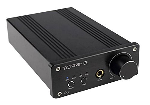 Topping D3 24B 192KHz USB optique coaxial BNC DAC Ampli casque Amplificateur (Noir)