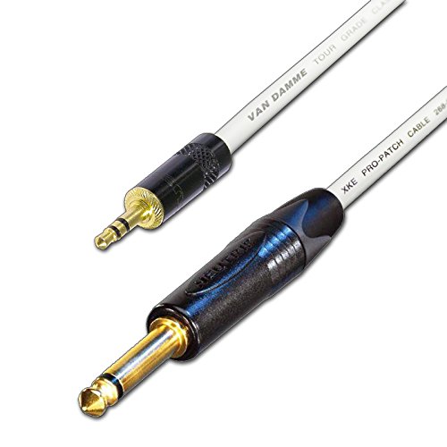 designacable White 1m Câble Jack 3.5mm / Jack 6.3mm - Blanc - 1m