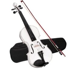 Violon 4/4 – Blanc – en bois sculpté – DIVERSES COULEURS AU CHOIX