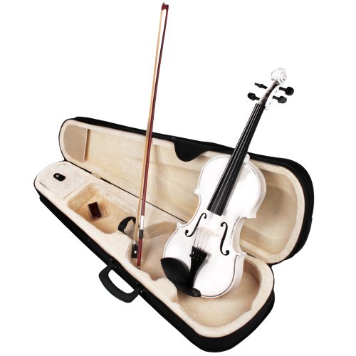 Violon 4/4 – Blanc – en bois sculpté – DIVERSES COULEURS AU CHOIX