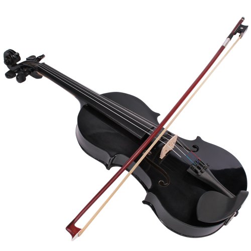 Violon 4/4 – Noir – en bois sculpté – DIVERSES COULEURS AU CHOIX