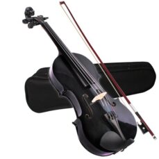 Violon 4/4 – Noir – en bois sculpté – DIVERSES COULEURS AU CHOIX
