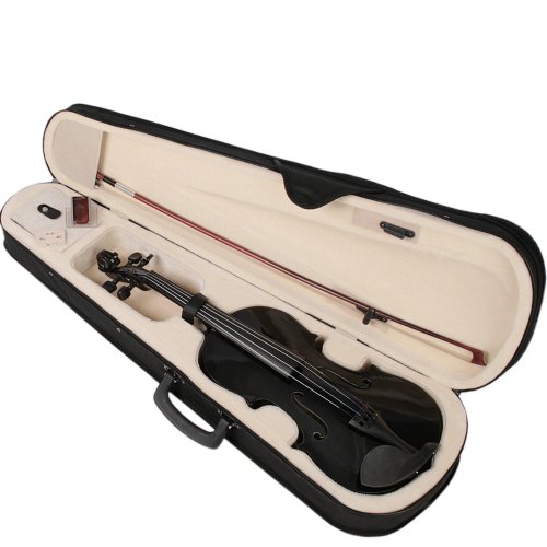 Violon 4/4 – Noir – en bois sculpté – DIVERSES COULEURS AU CHOIX