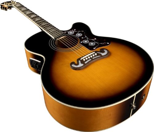 Epiphone EJ-200SCE Guitare électro-acoustique Vintage Sunburst – Image 3