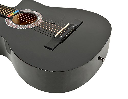 Guitare Acoustique Sunburst noir + GigBag + Strap + chaînes de rechange – Image 5