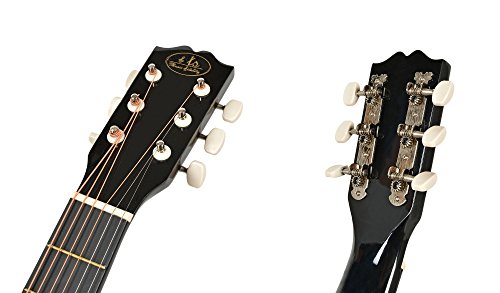 Guitare Acoustique Sunburst noir + GigBag + Strap + chaînes de rechange – Image 8