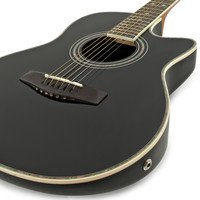 Guitare Electro acoustique à dos rond noir + Pack Complet – Image 3