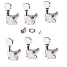Musiclily 6-en-ligne Sealed Guitare électrique Cordes Tuning Pegs Touches Machine Head Set Tuners Right Hand pour Guitare Fender Stratocaster Tele, Chrome