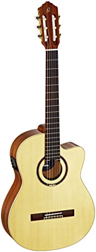 Ortega RCE138SN Guitare de concert avec housse Système pickup Manche étroite Table épicéa massif