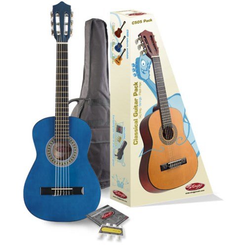 Stagg C505BL Pack de Guitare classique Taille 1/4 Bleu