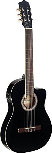 Stagg C546TCE BK Guitare électro-acoustique Classique Nylon Noire