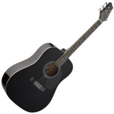 Stagg SW201BK Guitare acoustique Dreadnought Noir