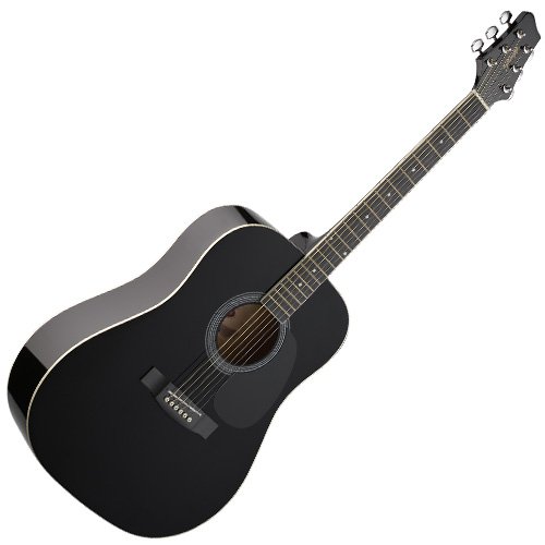 Stagg SW201BK Guitare acoustique Dreadnought Noir