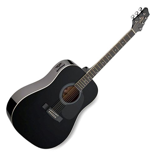Stagg SW201BK-VT Guitare électro-acoustique Dreadnought Noir