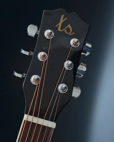 TS-Ideen 4513 Guitare acoustique avec Manche en bois de rose + Cordes de rechange Noir – Image 4