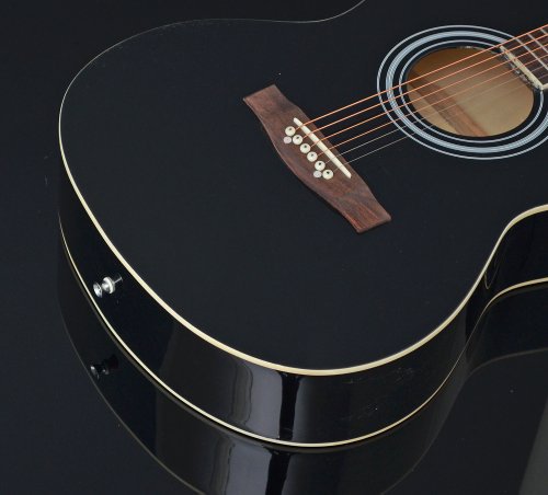TS-Ideen 4513 Guitare acoustique avec Manche en bois de rose + Cordes de rechange Noir – Image 6