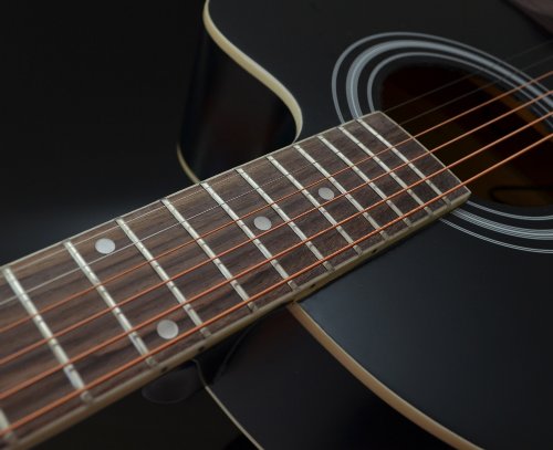 Ts-ideen 4570 Guitare folk électro-acoustique avec Micros 4 bandes EQ/Etui rembourré/Sangle/Corde/Diapason à bouche Noir – Image 7