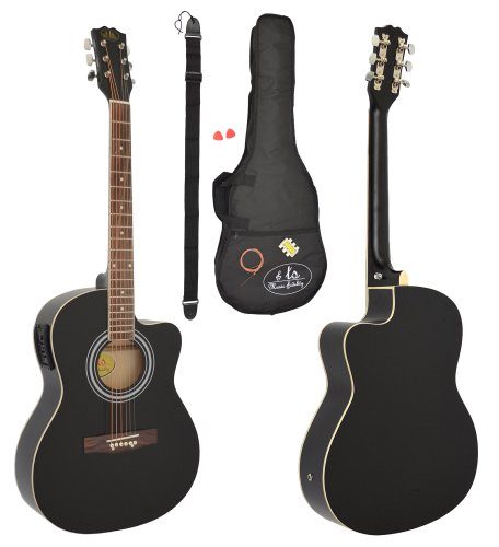 ts-ideen 5298 Guitare acoustique Western Style Noir